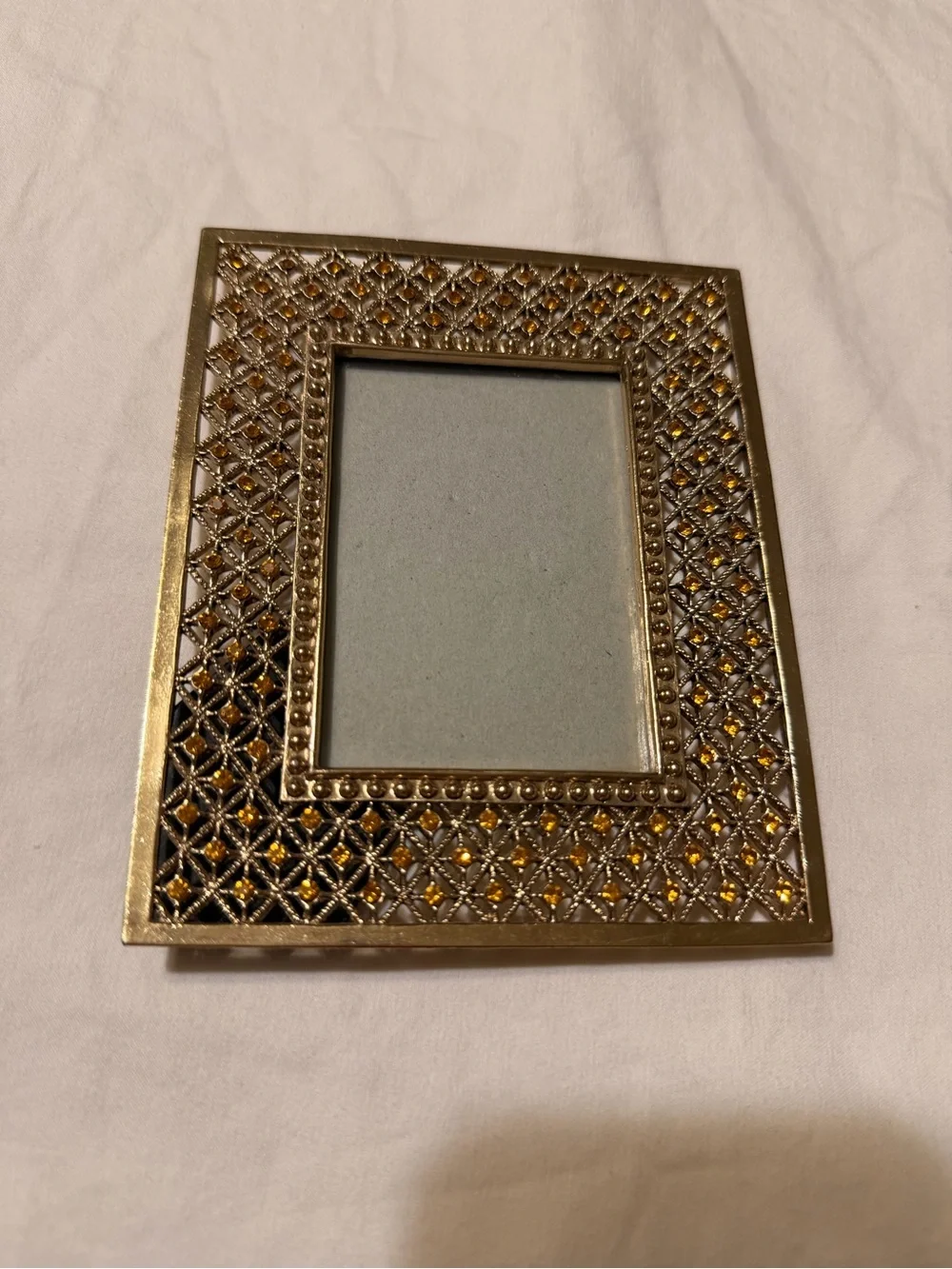 Ornate Gold Jeweled Picture Frame 2.5